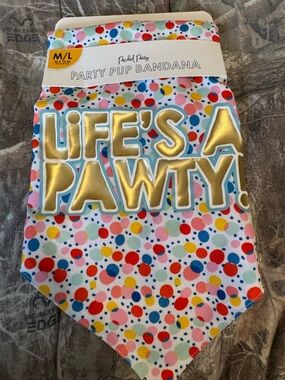 Packed Party Party Pup Bandana in Gold & Multicolor Confetti